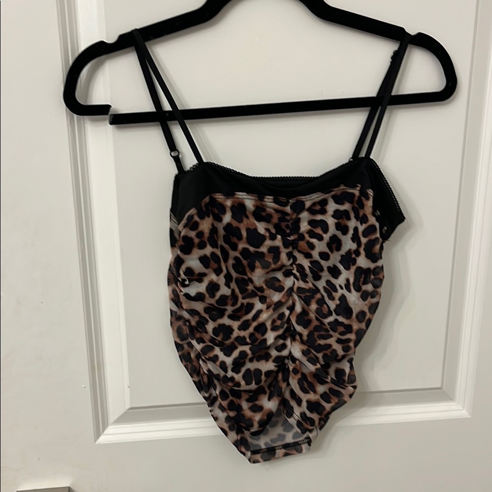 Leopard Print Ruched Bodysuit